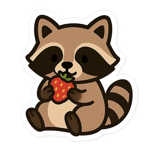 oai sticker raccoon brown