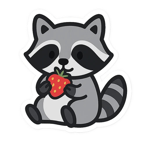 oai sticker raccoon gray